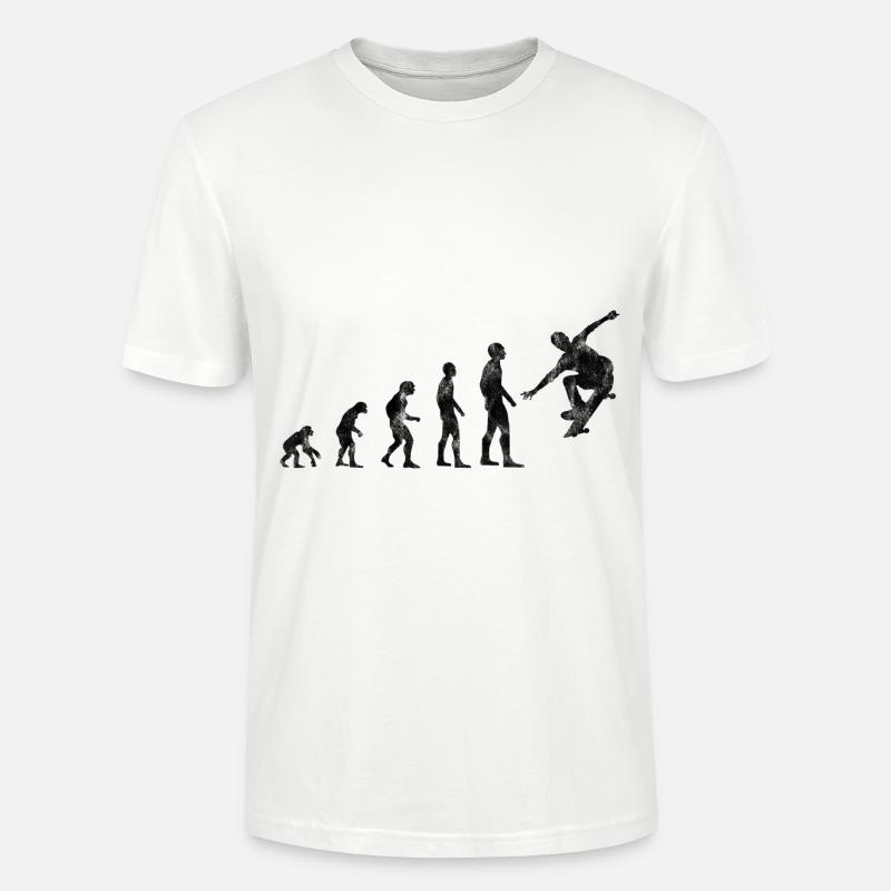 Skateboarder Skateboard Evolution Skate Skateing - T-shirt bio CRAFTER Stanley Stella Unisexe - blanc