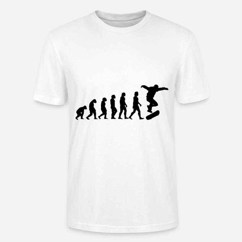 Skater Evolution Skateboard Skateboarding Geschenk - Stanley/Stella Unisex Bio-T-Shirt CRAFTER - Weiß