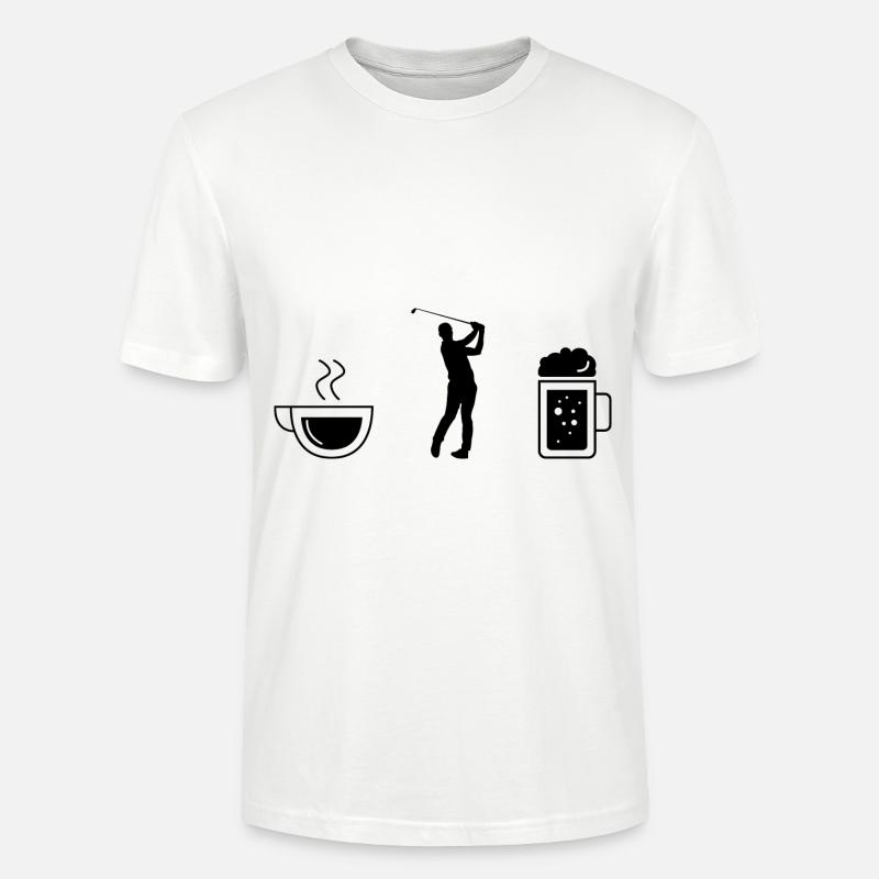Kaffee-Bier und Golf - - Stanley/Stella Unisex Bio-T-Shirt CRAFTER - Weiß