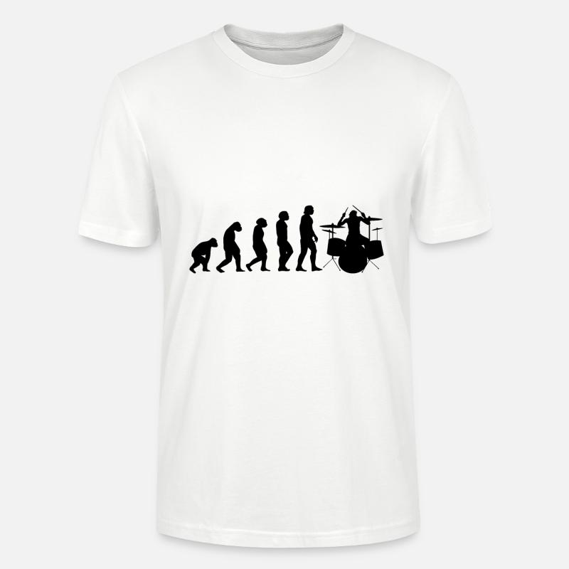 Batteur de batterie Evolution II - T-shirt bio CRAFTER Stanley Stella Unisexe - blanc