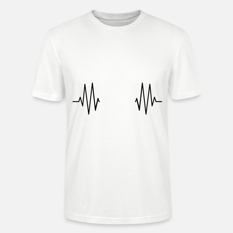 Empty Heartbeat Design Personalization - Stanley/Stella CRAFTER Unisex Organic T-Shirt - white