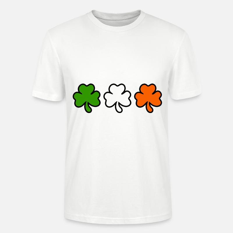 Cloverleaf Irlande Drapeau - T-shirt bio CRAFTER Stanley Stella Unisexe - blanc