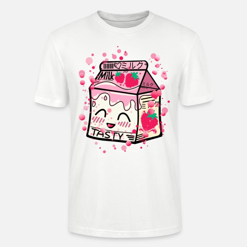 Erdbeer Milch Packung kawaii - Stanley/Stella Unisex Bio-T-Shirt CRAFTER - Weiß