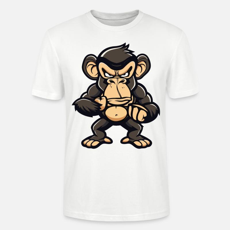 Monkey Comic - Stanley/Stella CRAFTER Unisex Organic T-Shirt - white