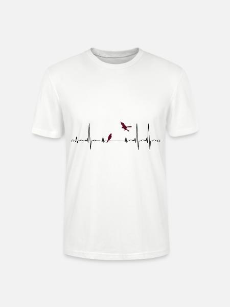 Pulse with ravens - Stanley/Stella CRAFTER Unisex Organic T-Shirt - white