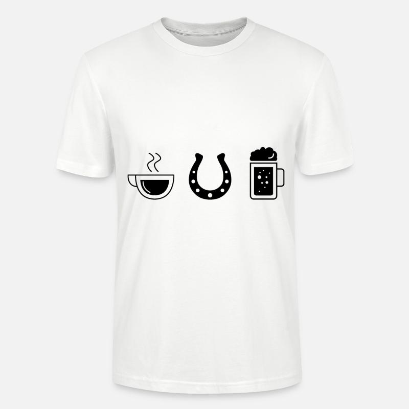 Café bière et cheval - - T-shirt bio CRAFTER Stanley Stella Unisexe - blanc