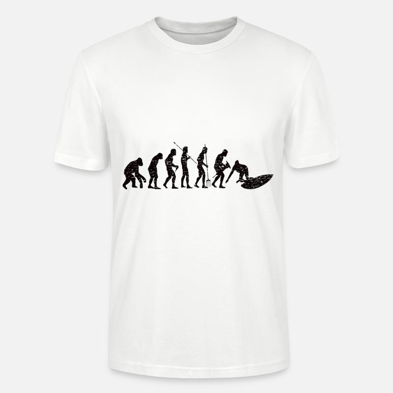 Surfer Evolution Surfing Surfboard Surfboard - Stanley/Stella CRAFTER Unisex Organic T-Shirt - white