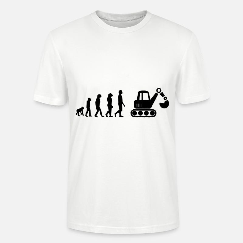 Evolution mechanischer Bagger - Stanley/Stella Unisex Bio-T-Shirt CRAFTER - Weiß