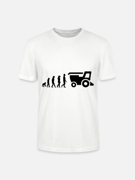 Moissonneuse évolution - T-shirt bio CRAFTER Stanley Stella Unisexe - blanc