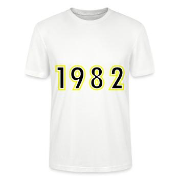 1982 Year Birthday - Stanley/Stella CRAFTER Unisex Organic T-Shirt - white - Front - Alina (178cm) & Michal (187cm)