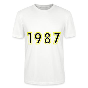 1987 Jahr Geburtstag - Stanley/Stella Unisex Bio-T-Shirt CRAFTER - Weiß - Vorne - Alina (178cm) & Michal (187cm)