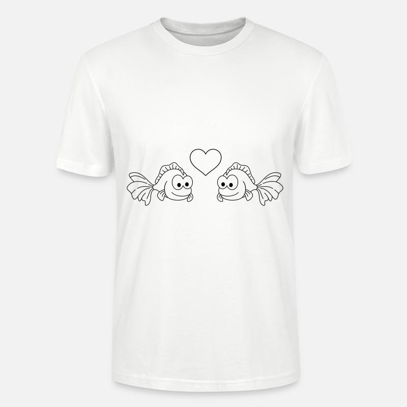 Goldfisch Comic Paar liebe - Stanley/Stella Unisex Bio-T-Shirt CRAFTER - Weiß