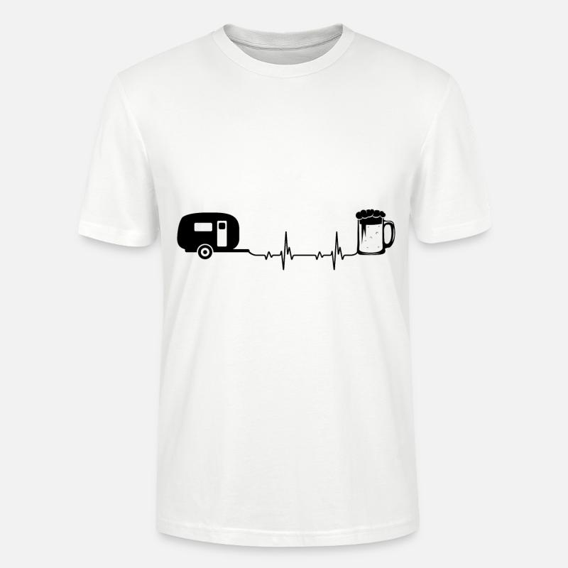 Camping und Bier - (2) - Stanley/Stella Unisex Bio-T-Shirt CRAFTER - Weiß