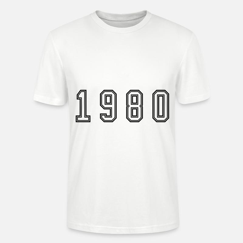 Numéro de l’année 1980 - T-shirt bio CRAFTER Stanley Stella Unisexe - blanc