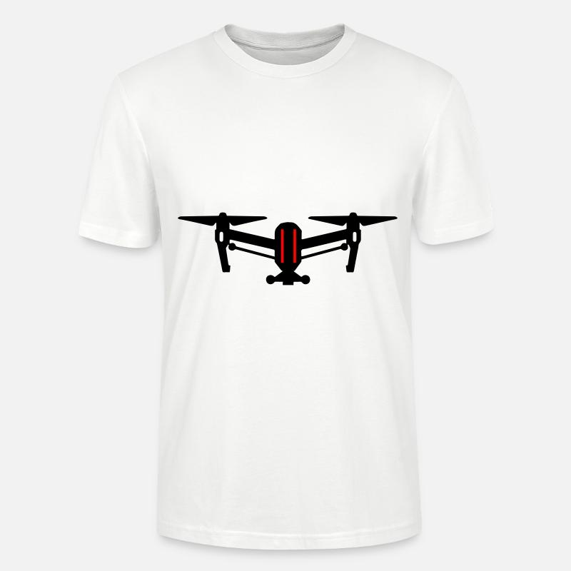 Symbole d’icône de drone - T-shirt bio CRAFTER Stanley Stella Unisexe - blanc