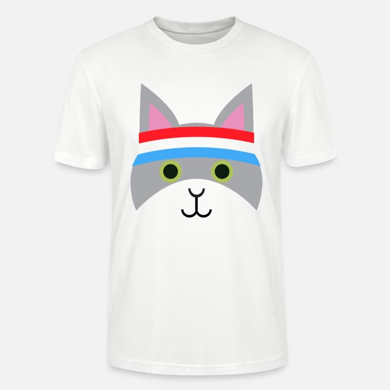 Jogging Katze - Stanley/Stella Unisex Bio-T-Shirt CRAFTER - Weiß
