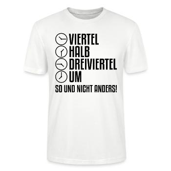 Uhrzeit Ostdeutschland | Ossi Osten Ostdeutsch Uhr - Stanley/Stella Unisex Bio-T-Shirt CRAFTER - Weiß - Vorne - Alina (178cm) & Michal (187cm)