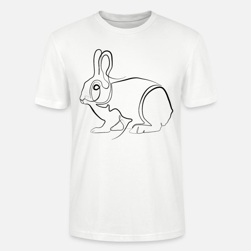 Lapin lapin - one-line drawing - T-shirt bio CRAFTER Stanley Stella Unisexe - blanc