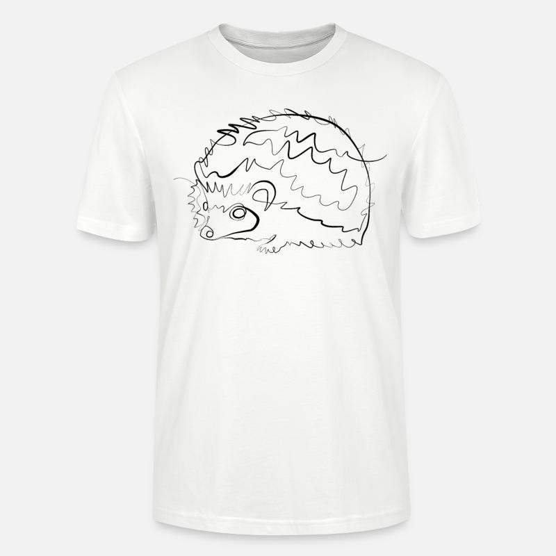 Igel Herbst - one line drawing - Stanley/Stella Unisex Bio-T-Shirt CRAFTER - Weiß