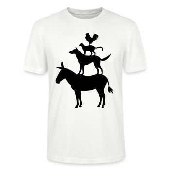 Bremer Stadtmusikanten, Geschenk aus Bremen - Stanley/Stella Unisex Bio-T-Shirt CRAFTER - Weiß - Vorne - Alina (178cm) & Michal (187cm)
