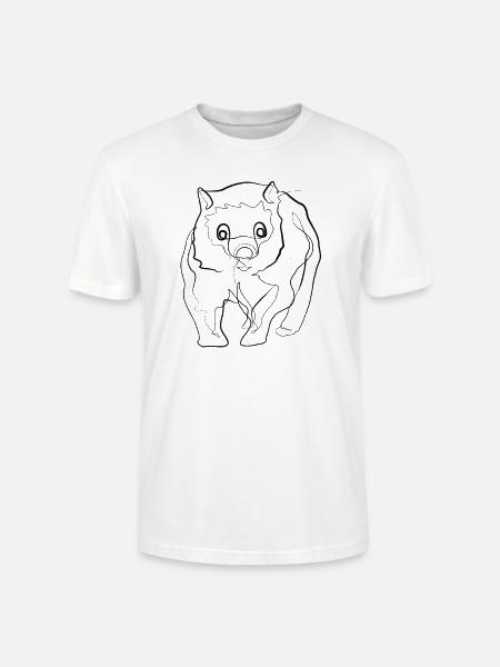 Wombat - one line drawing - Stanley/Stella CRAFTER Unisex Organic T-Shirt - white