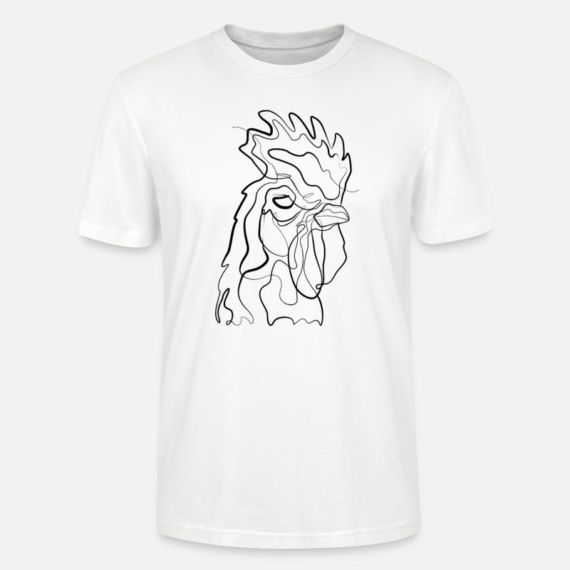 Hahn - one line drawing - Stanley/Stella Unisex Bio-T-Shirt CRAFTER - Weiß