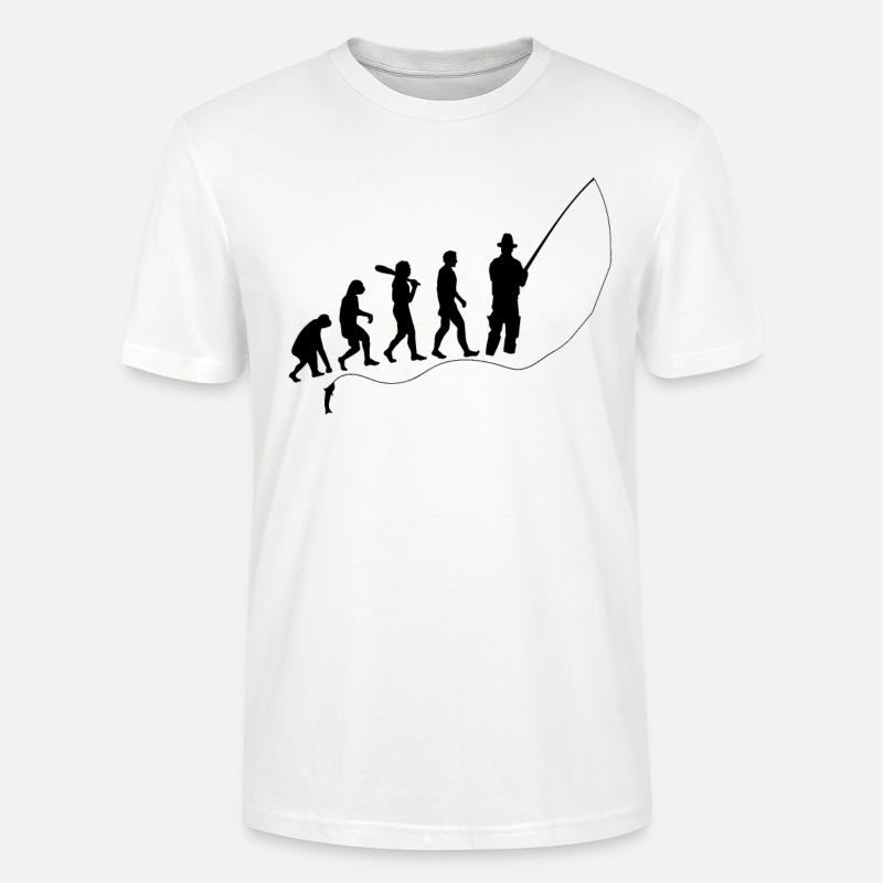 Evolution angeln geschenk mensch affe - Stanley/Stella Unisex Bio-T-Shirt CRAFTER - Weiß