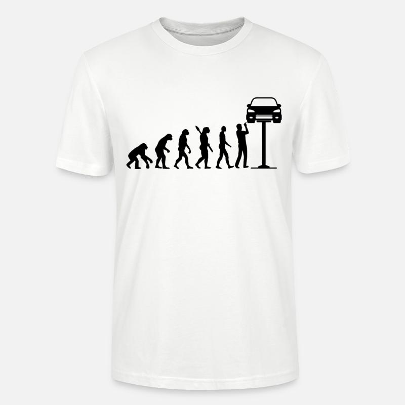 Mechanic Evolution Car Screwdriver Gift - Stanley/Stella CRAFTER Unisex Organic T-Shirt - white