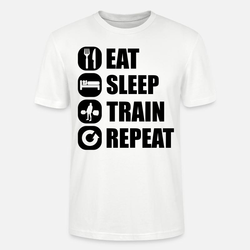 eat_sleep_train_repeat_9_1f - T-shirt bio CRAFTER Stanley Stella Unisexe - blanc