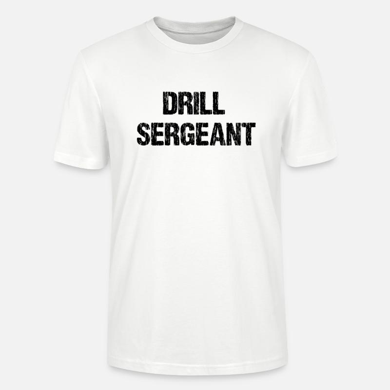 Disstressed Drill Sergeant Schriftzug - Stanley/Stella Unisex Bio-T-Shirt CRAFTER - Weiß