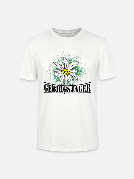 Gebirgsjäger Blume Distel Logo - Stanley/Stella Unisex Bio-T-Shirt CRAFTER - Weiß