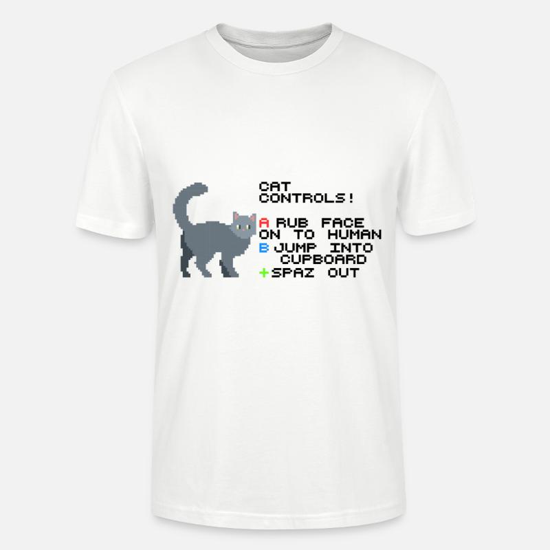 Cat Controls Pixel - Stanley/Stella Unisex Bio-T-Shirt CRAFTER - Weiß