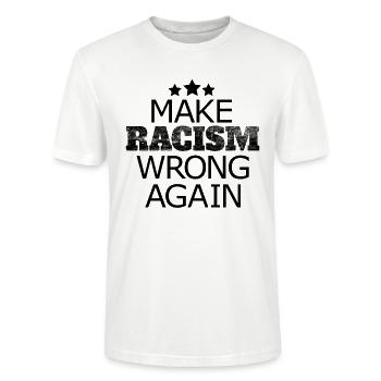 Gegen Rassismus Anti-Rassismus Gegen Rechts - Stanley/Stella Unisex Bio-T-Shirt CRAFTER - Weiß - Vorne - Alina (178cm) & Michal (187cm)