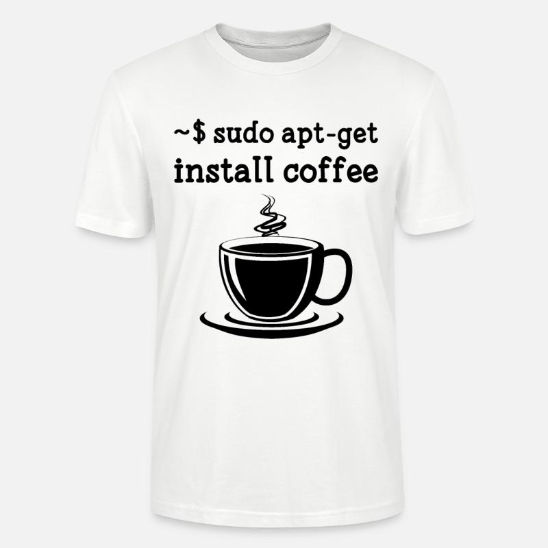 Sudo apt-get installer coffee linux - T-shirt bio CRAFTER Stanley Stella Unisexe - blanc