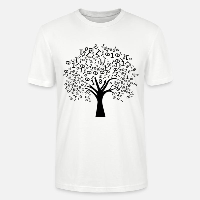 Programmer Binary Tree - Stanley/Stella CRAFTER Unisex Organic T-Shirt - white