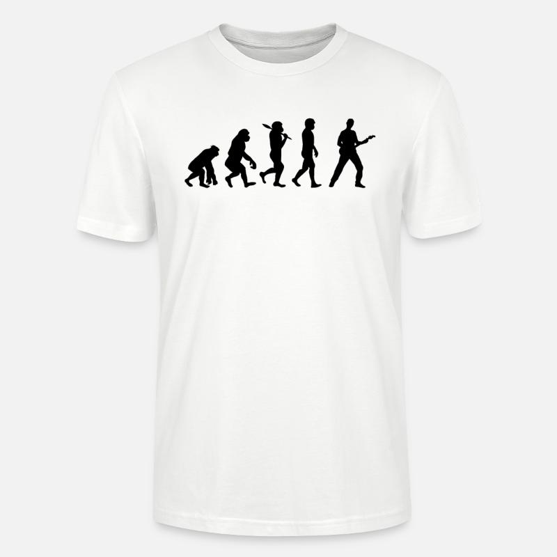 Music guitar evolution gift idea - Stanley/Stella CRAFTER Unisex Organic T-Shirt - white