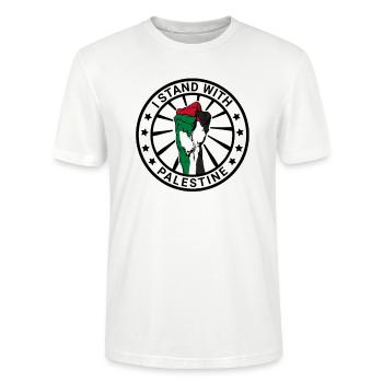 Io sto con la Palestina Libertà per la Palestina - Maglietta unisex ecologica CRAFTER di Stanley/Stella - bianco - Fronte - Alina (178cm) & Michal (187cm)