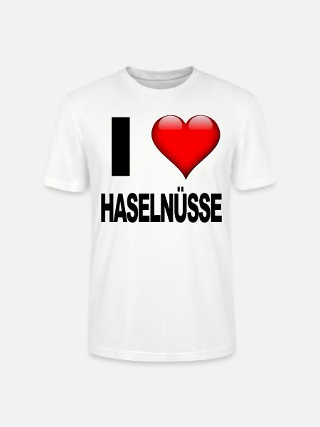 I love Haselnüsse - Stanley/Stella Unisex Bio-T-Shirt CRAFTER - Weiß