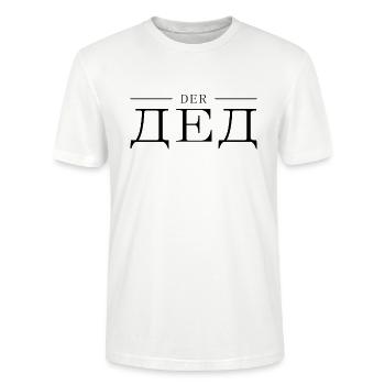 Russisch Opa Russen Großvater der ДЕД aus Russland - Stanley/Stella Unisex Bio-T-Shirt CRAFTER - Weiß - Vorne - Alina (178cm) & Michal (187cm)