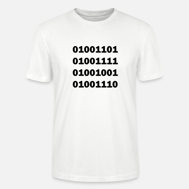 Code binaire MOIN - T-shirt bio CRAFTER Stanley Stella Unisexe - blanc