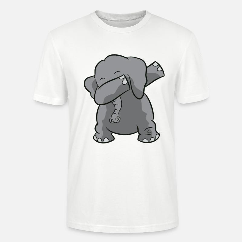 Elephant Dabbing d’éléphant drôle - T-shirt bio CRAFTER Stanley Stella Unisexe - blanc