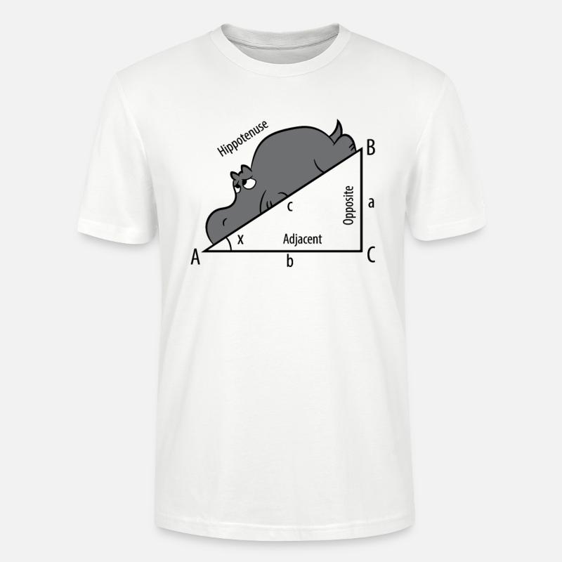 Mathe Pythagore Hypothenuse Hippopotame - T-shirt bio CRAFTER Stanley Stella Unisexe - blanc