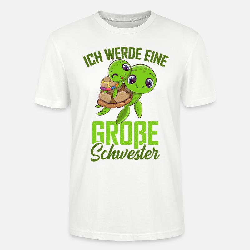 Große Schwester Schildkröte - Stanley/Stella Unisex Bio-T-Shirt CRAFTER - Weiß