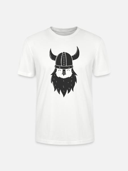 Wikinger mit Vollbart und Wikingerhelm - Stanley/Stella Unisex Bio-T-Shirt CRAFTER - Weiß
