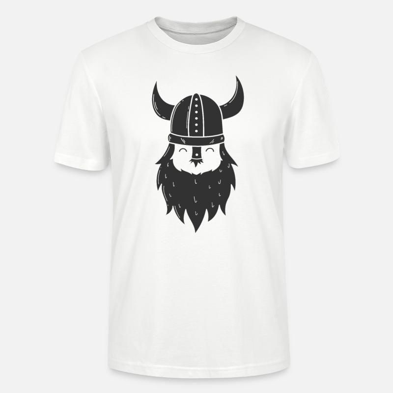 Wikinger mit Vollbart und Wikingerhelm - Stanley/Stella Unisex Bio-T-Shirt CRAFTER - Weiß