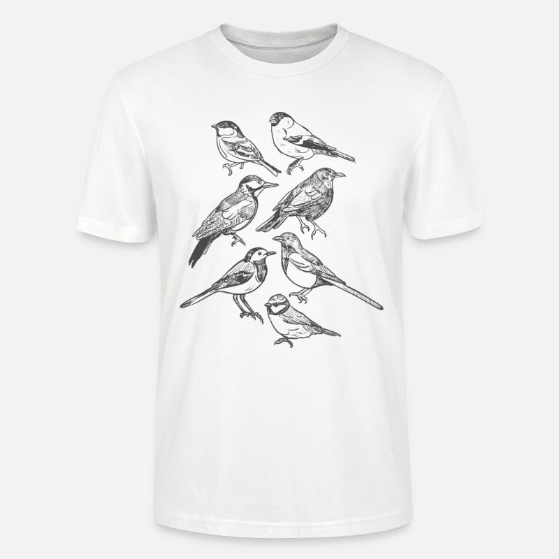 Vogel hand Gezeichnet Vögel - Stanley/Stella Unisex Bio-T-Shirt CRAFTER - Weiß