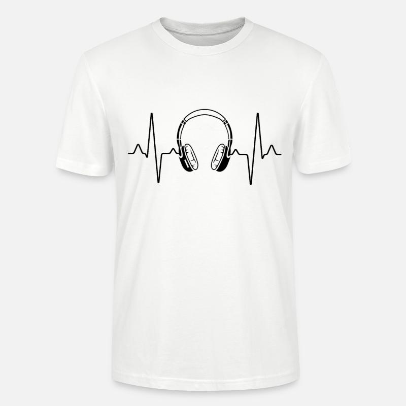 Kopfhörer Herzschlag - Stanley/Stella Unisex Bio-T-Shirt CRAFTER - Weiß