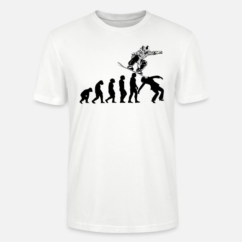 Snowboarding Snowboarders Evolution Snowboard - Stanley/Stella Unisex Bio-T-Shirt CRAFTER - Weiß