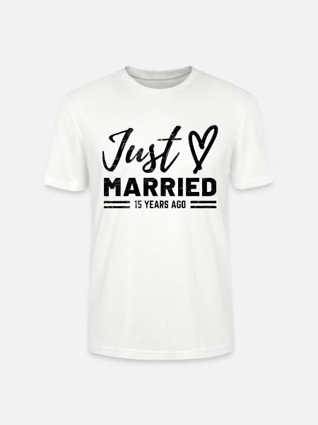15th wedding anniversary - Stanley/Stella CRAFTER Unisex Organic T-Shirt - white