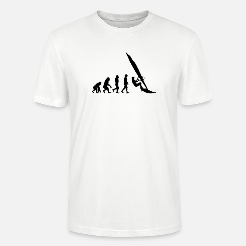 Windsurfing Evolution Wind Surfer - Stanley/Stella CRAFTER Unisex Organic T-Shirt - white